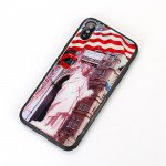 Wholesale iPhone XS / X Design Tempered Glass Hybrid Case (Statue of Liberty)